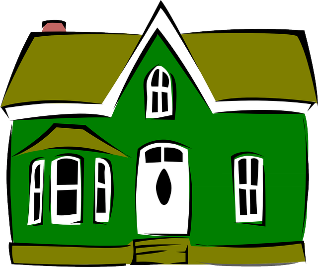 zelený kreslený domek
